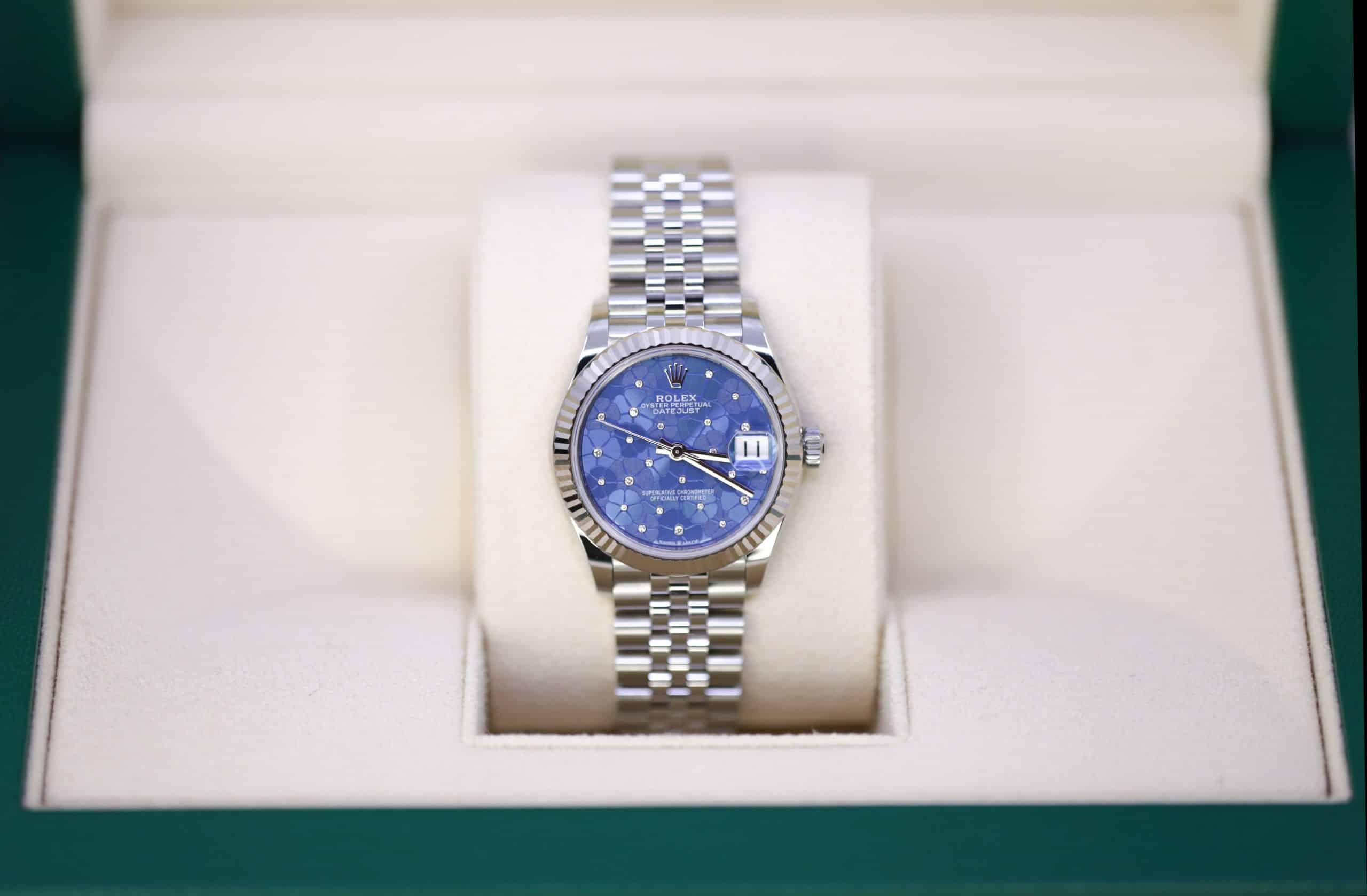 Đồng Hồ Rolex Datejust 278274-0036 31mm Nữ Xanh Xám