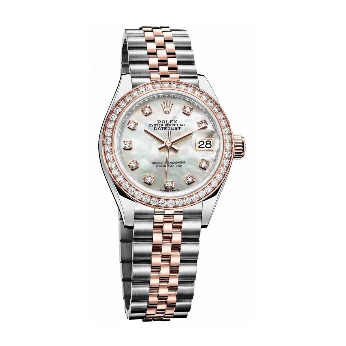 Đồng Hồ Rolex Lady Datejust 279381Rbr-0013 28mm Nữ Vàng Hồng Xám