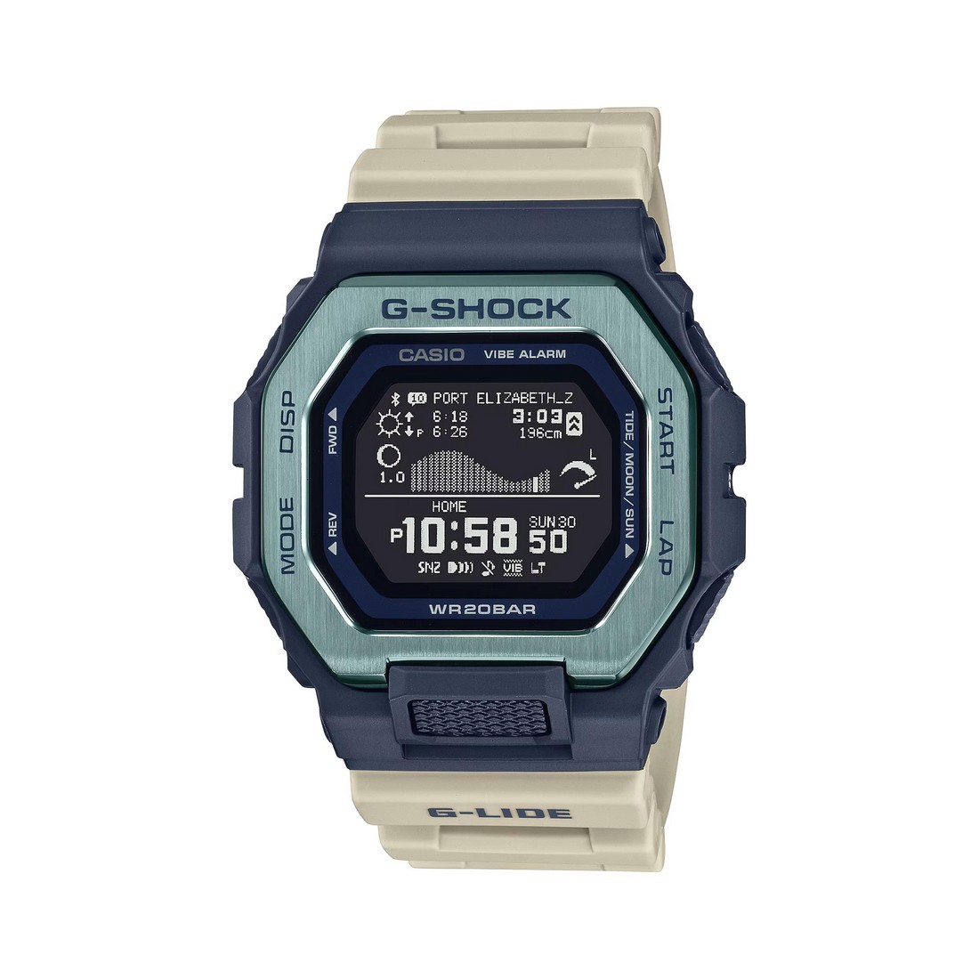 Đồng Hồ Casio Gbx-100Tt-2 Nam Đen Xanh Trắng Đục