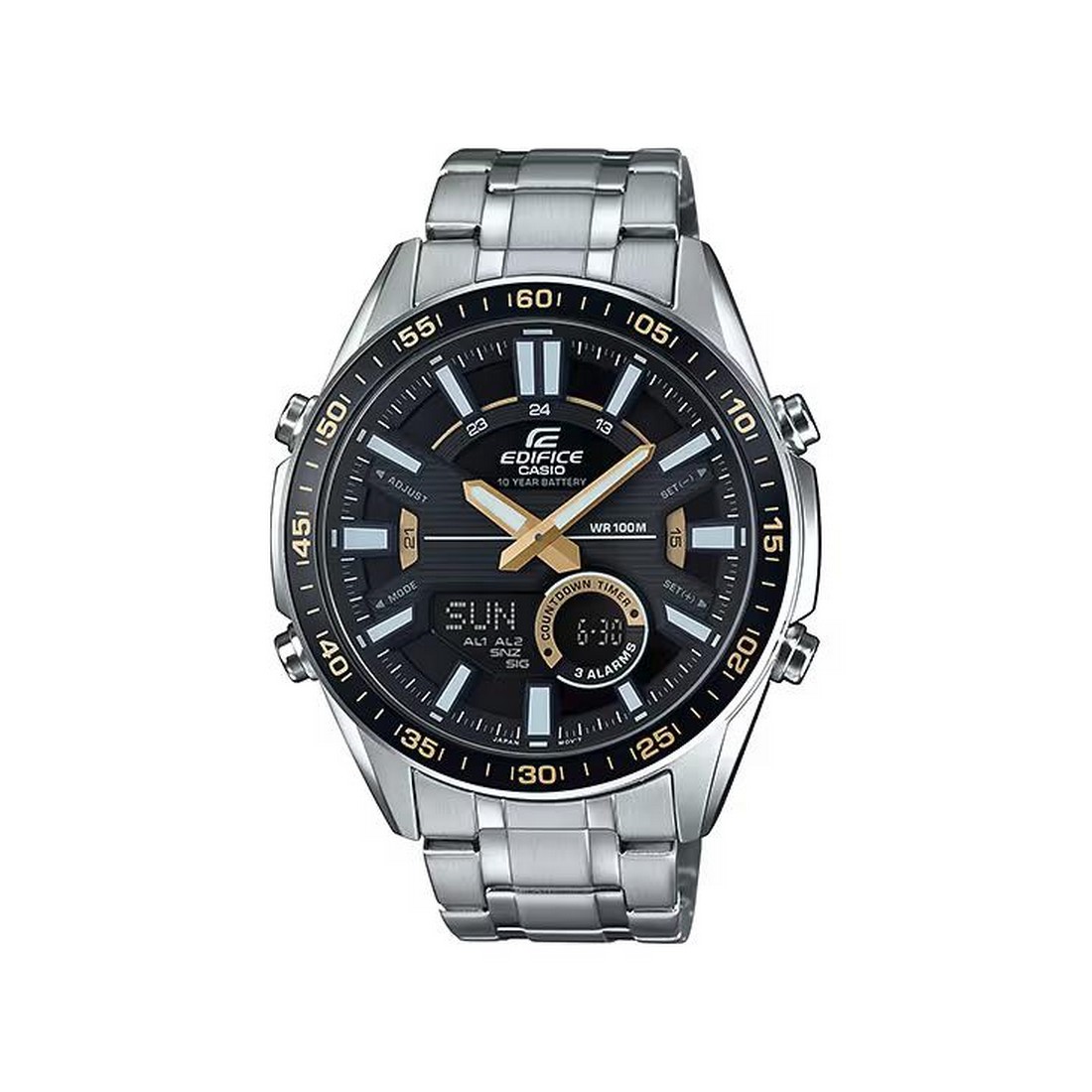 Đồng Hồ Casio Efv-C100D-1Bv Nam Đen Xám