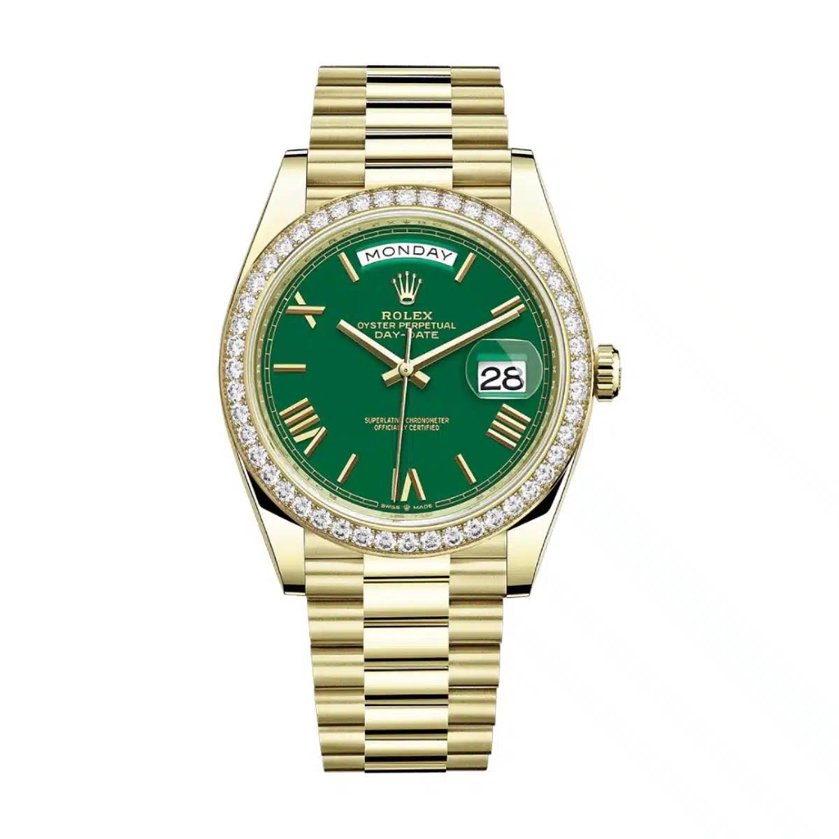 Đồng Hồ Rolex Day Date 228348Rbr 40mm Nam Xanh Lá Vàng