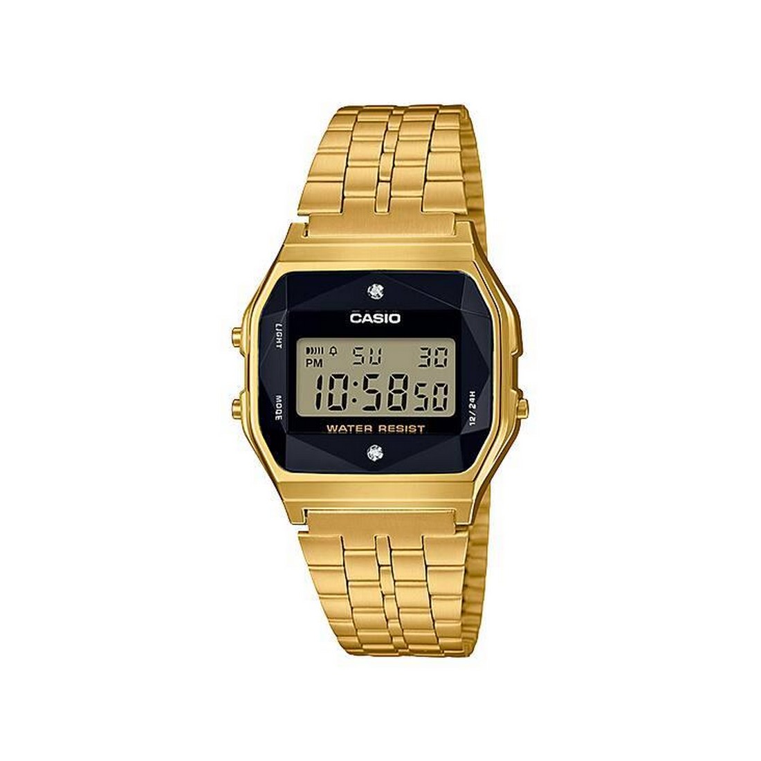 Đồng Hồ Casio A159Wged-1 Nam Vàng Đen