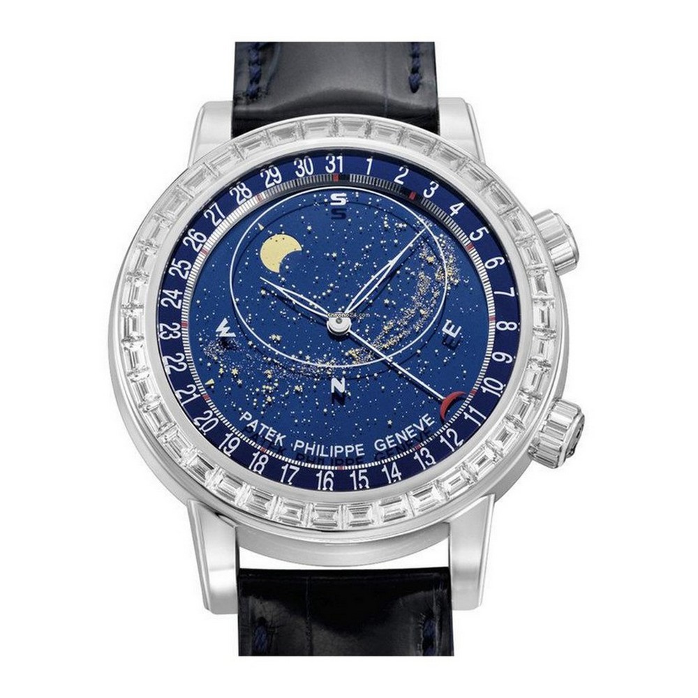 Đồng Hồ Patek Philippe Grand Complications 6104G-001 44mm Nam Xanh Xám Đen