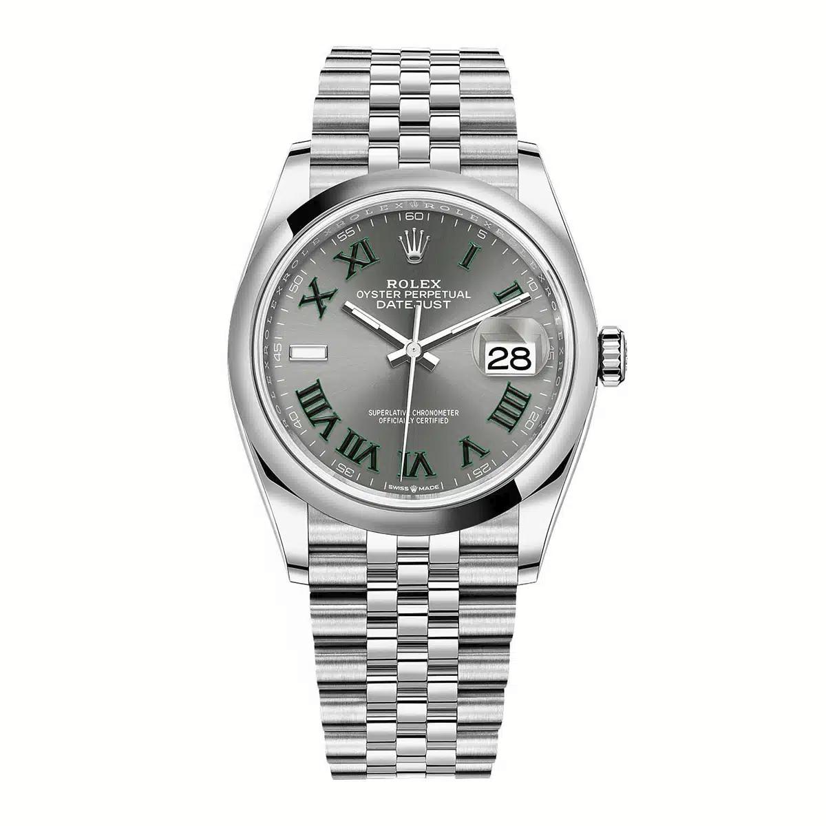 Đồng Hồ Rolex Datejust 126200 Wimbledon 36mm Nam Xám