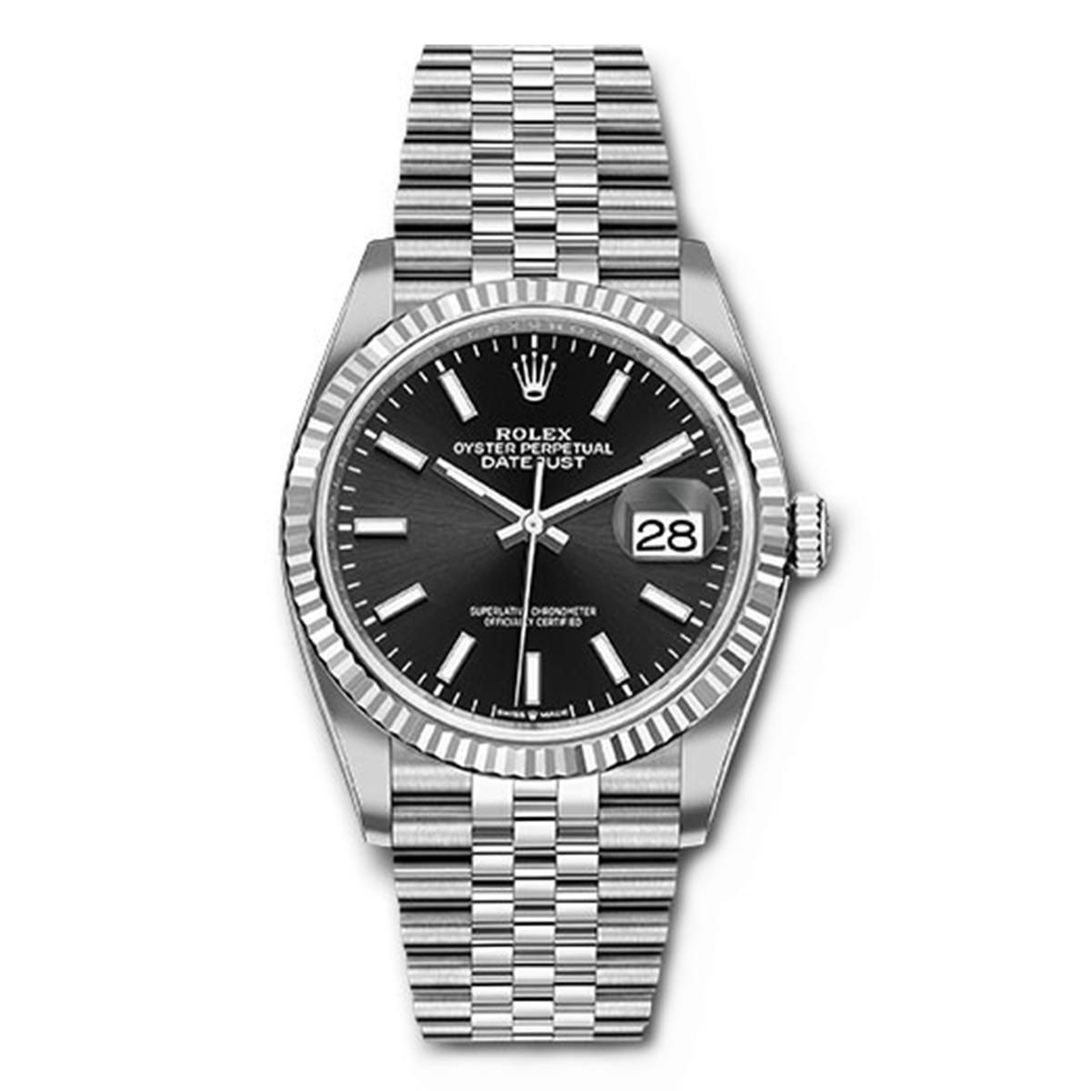 Đồng Hồ Rolex Datejust 126234 36mm Nam Xám Đen