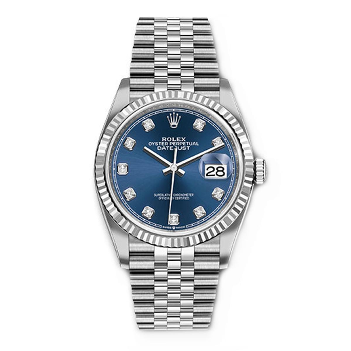 Đồng Hồ Rolex Datejust 126234 36mm Nam Xám Xanh