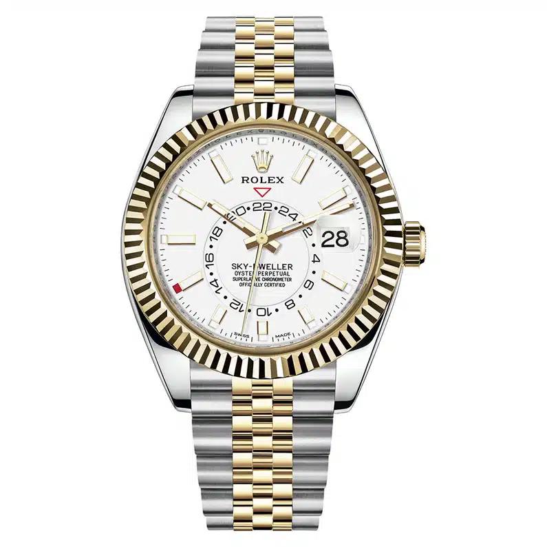 Đồng Hồ Rolex Sky-Dweller 326933 42mm Nam Trắng Vàng Xám