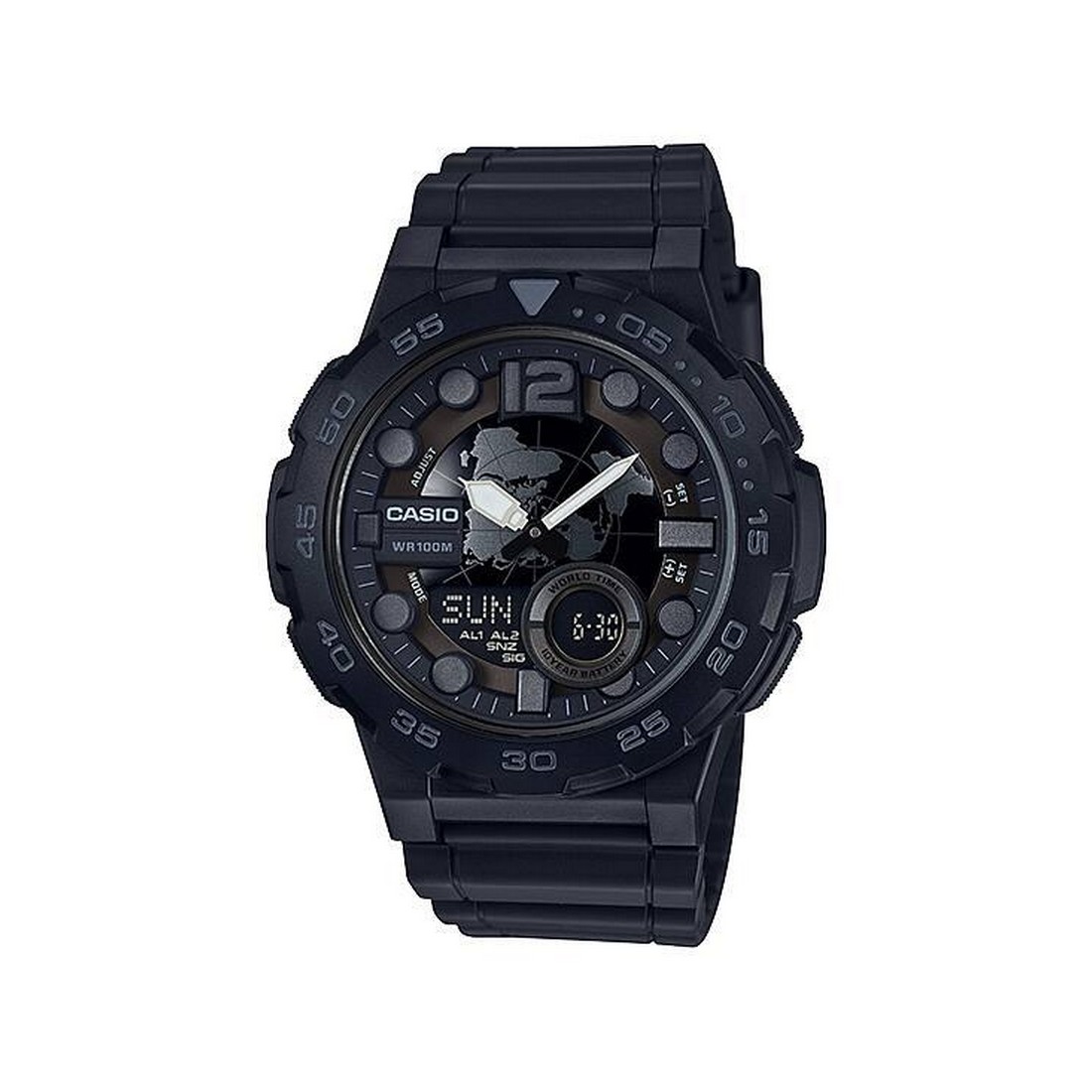 Đồng Hồ Casio Aeq-100W-1Bv Nam Đen