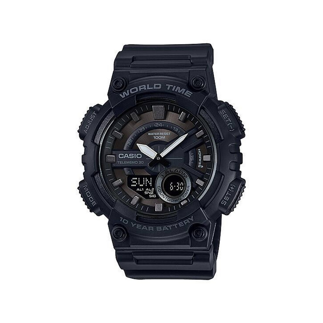 Đồng Hồ Casio Aeq-110W-1Bv Nam Đen