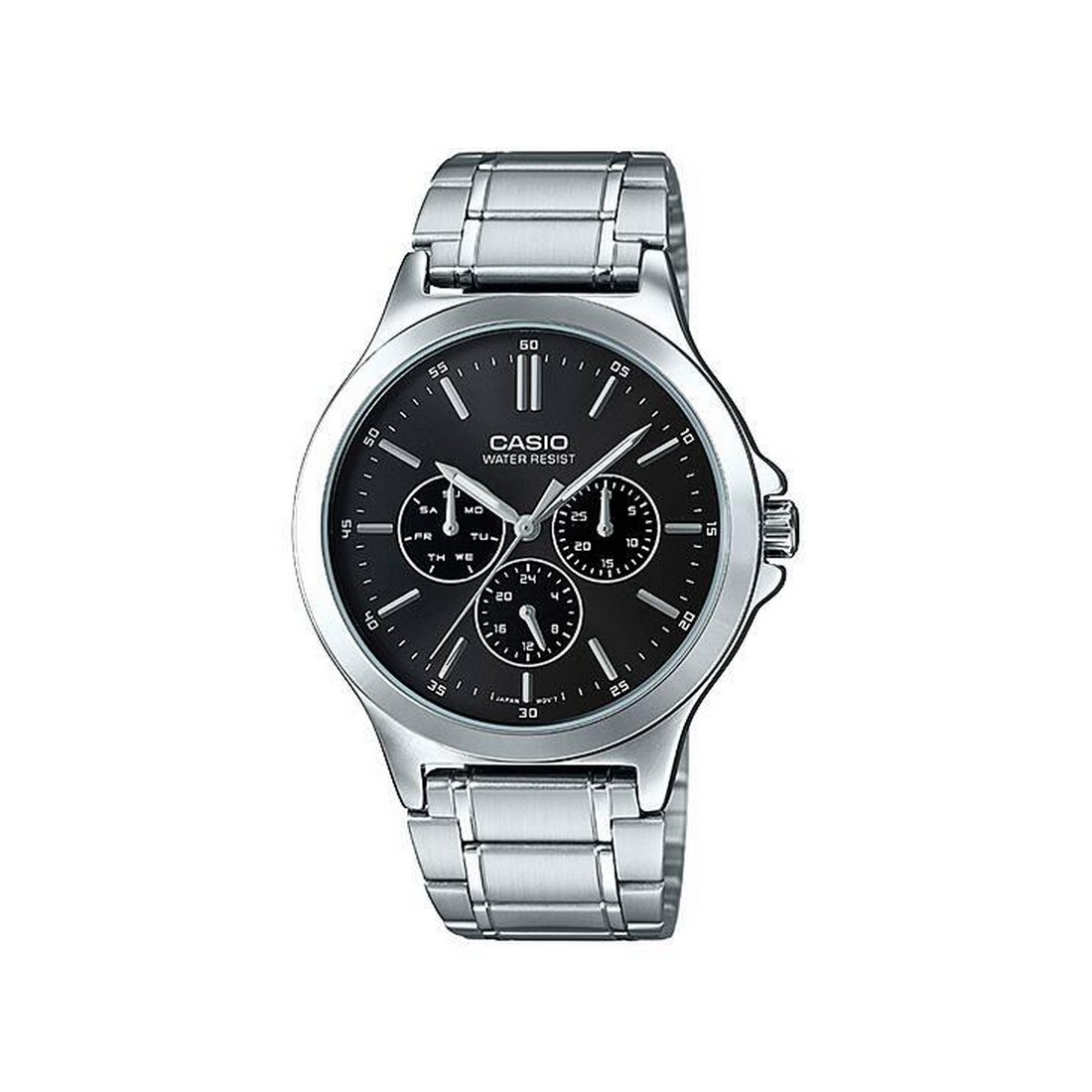 Đồng Hồ Casio Mtp-V300D-1A Nam Đen Xám