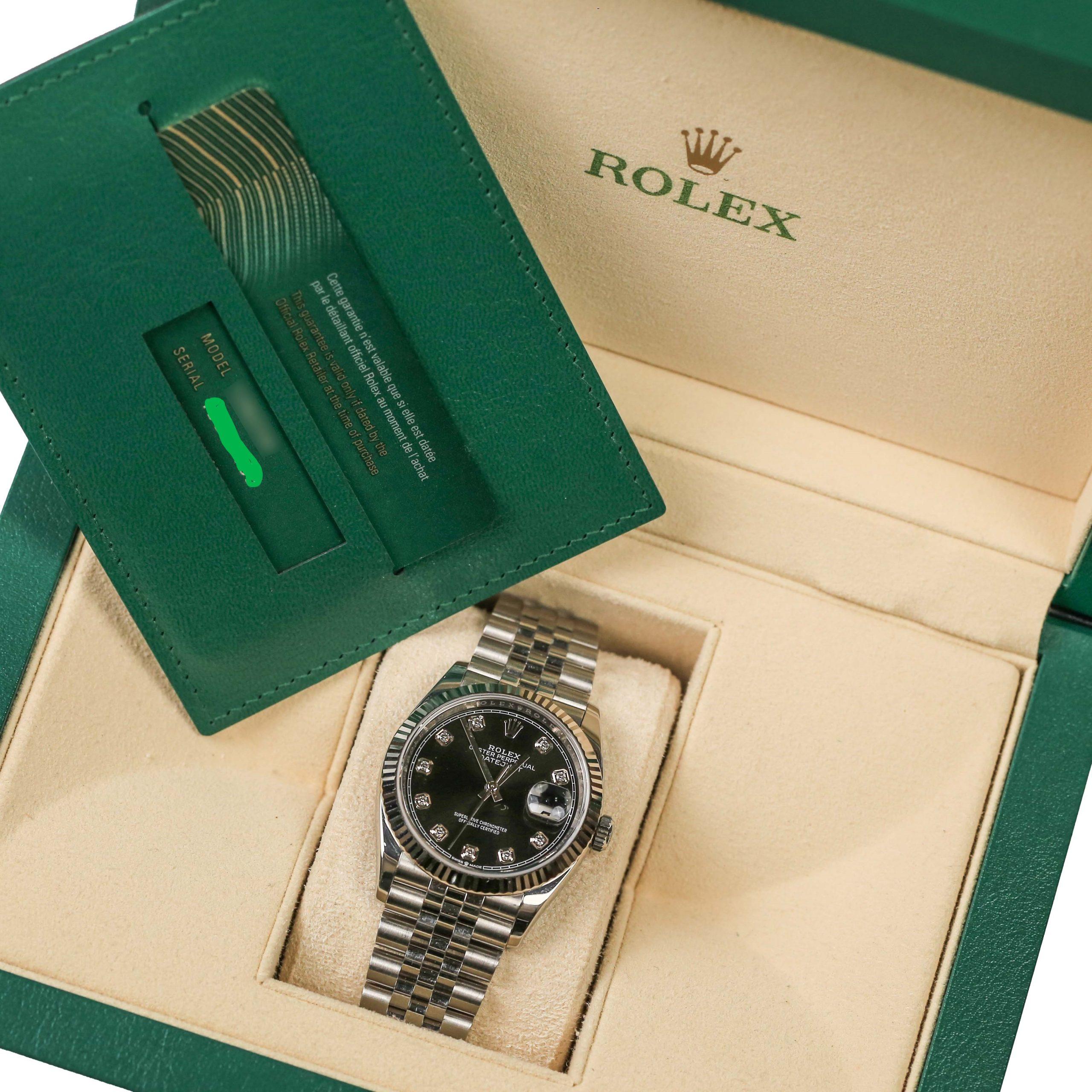 Đồng Hồ Rolex Datejust 126234 36mm Nam Đen Xám