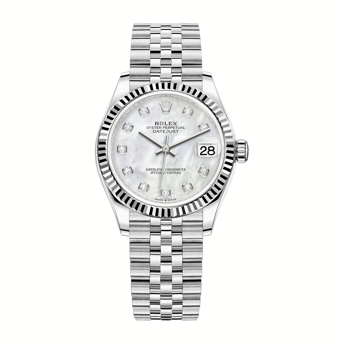 Đồng Hồ Rolex Datejust 278274-0006 31mm Nữ Trắng Xám