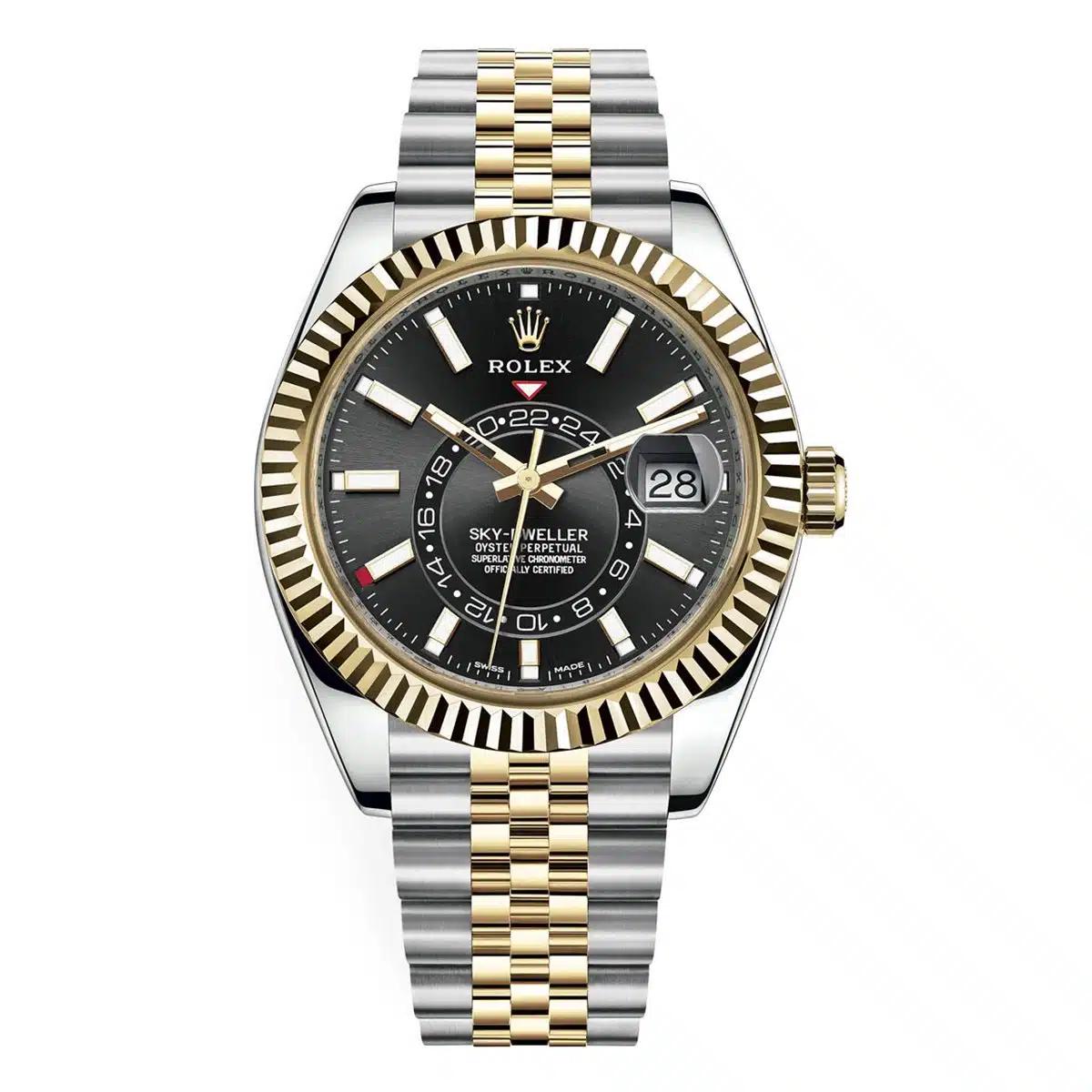 Đồng Hồ Rolex Sky-Dweller 326933 41mm Nam Đen Vàng Xám