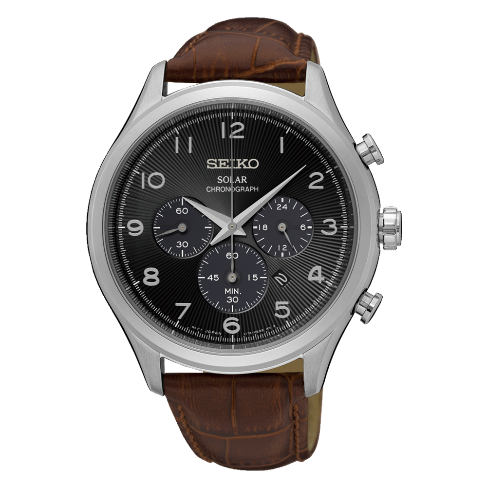 Đồng Hồ Seiko SSC565 Nam Đen Xám Nâu