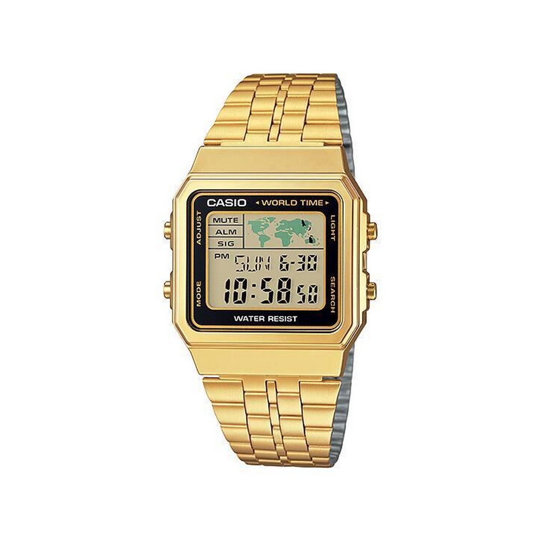 Đồng Hồ Casio A500Wga-1 Nam Vàng Đen