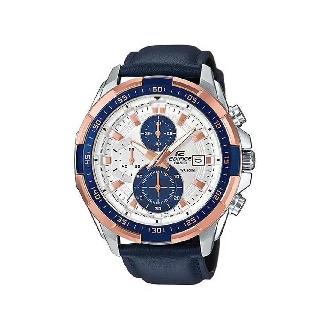 Đồng Hồ Casio Efr-539L-7Cv Nam Trắng Xanh Nâu