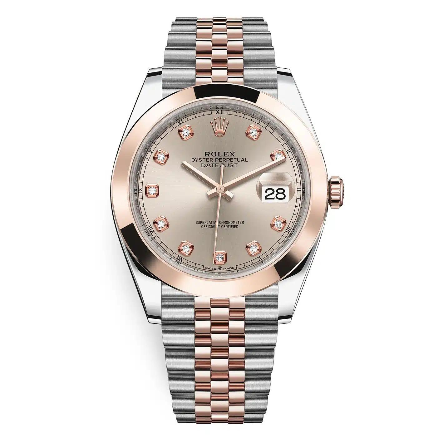 Đồng Hồ Rolex Datejust 126301 Sundust Diamond Jubilee 41mm Nam Vàng Hồng Xám