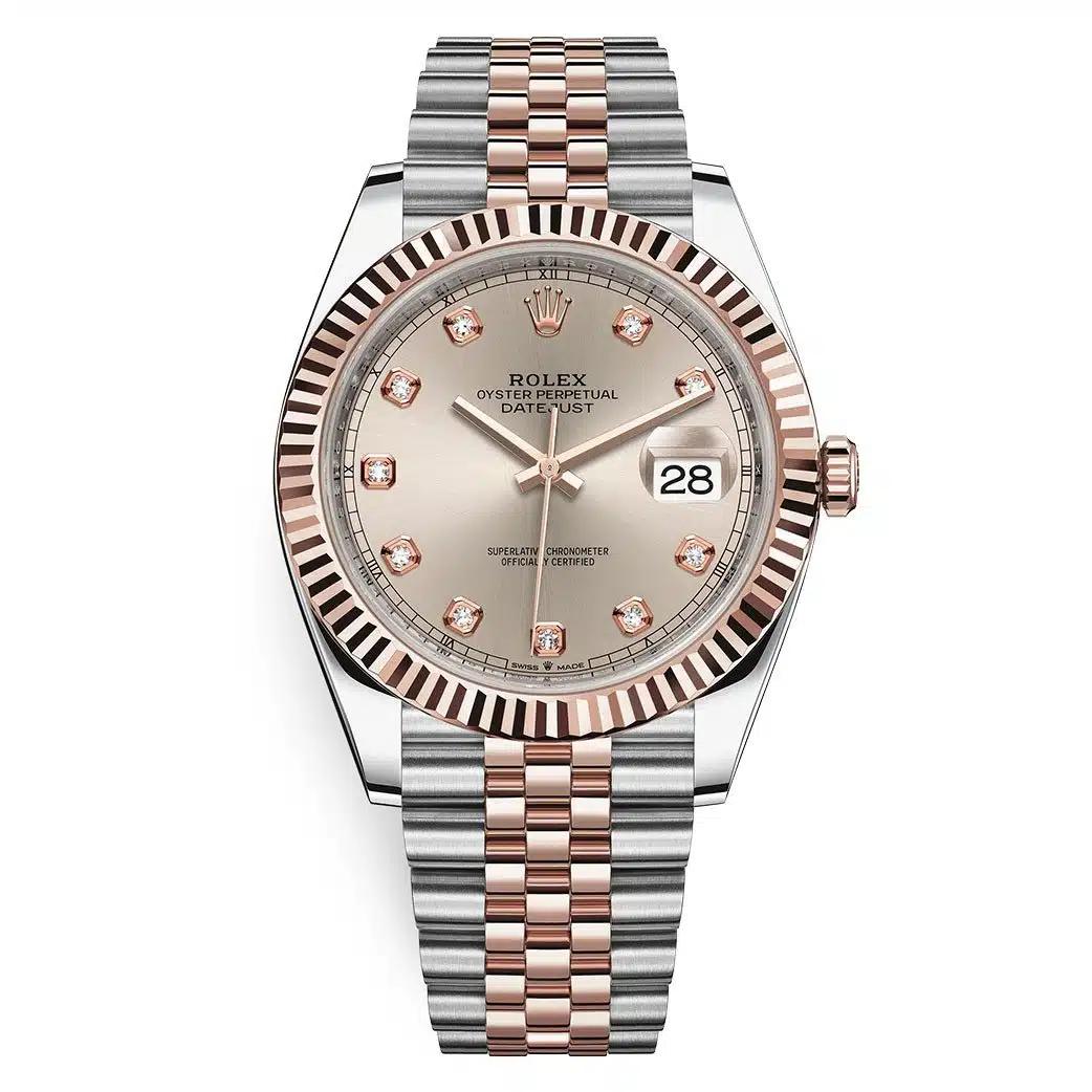 Đồng Hồ Rolex Datejust 126331 Sundust Diamond Jubilee 41mm Nam Vàng Hồng Xám