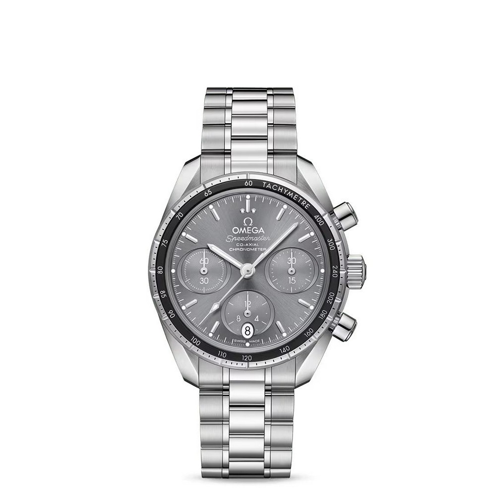 Đồng Hồ Omega Speedmaster 38 Co‑Axial Chronometer Chronograph 38 mm Nữ Xám Đậm