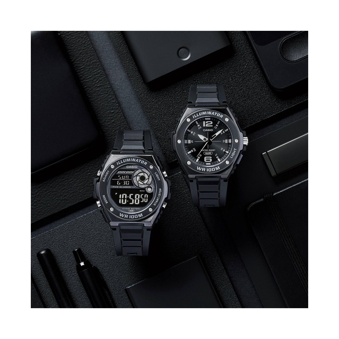 Đồng Hồ Casio Mwa-100Hb-1Av Nam Đen Trắng