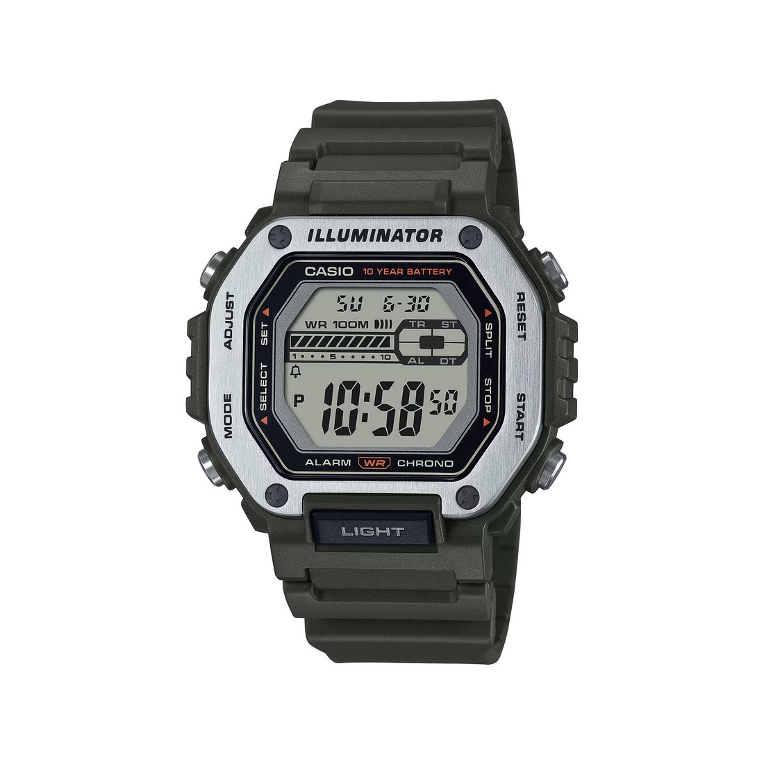 Đồng Hồ Casio Mwd-110H-3Av Nam Xám Xanh Rêu