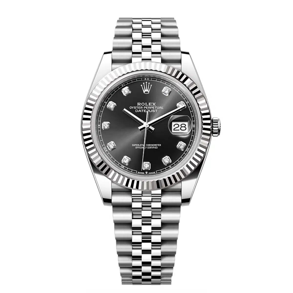 Đồng Hồ Rolex Datejust 126334 Diamond Jubilee 41mm Nam Đen Xám