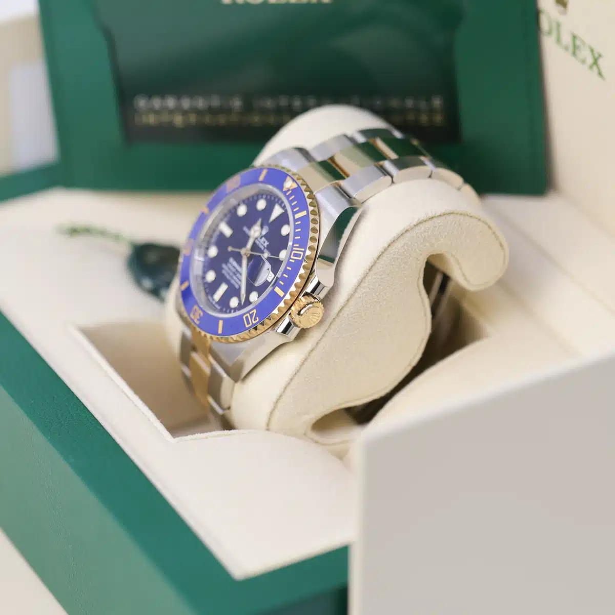 Đồng Hồ Rolex Submariner Date 126613LB 41mm Nam Xanh Vàng Xám