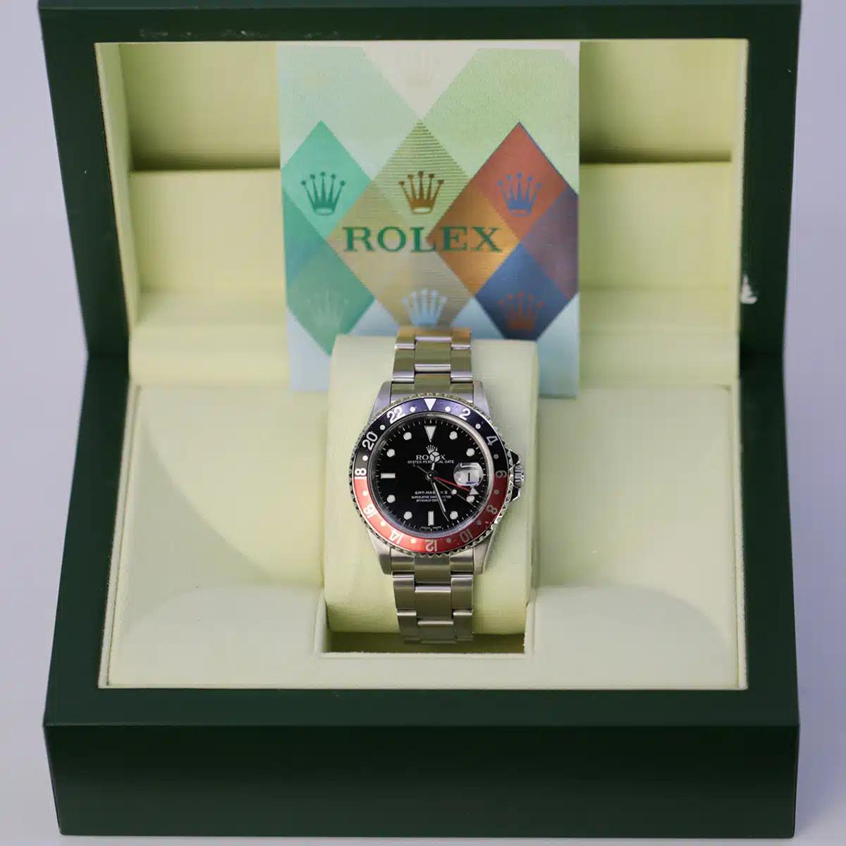 Đồng Hồ Rolex GMT Master Coke 16710 40mm Nam Đen Xám Đỏ