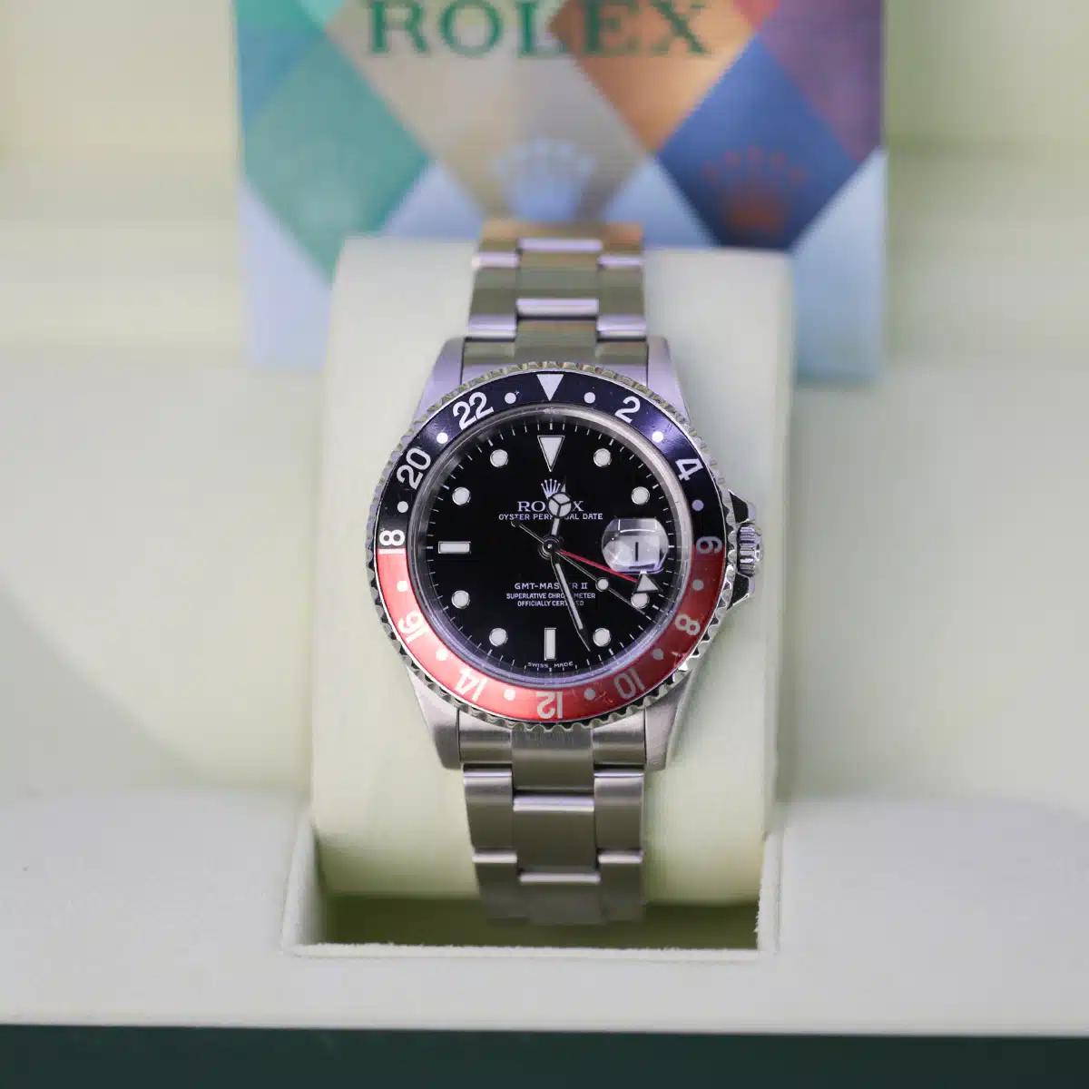 Đồng Hồ Rolex GMT Master Coke 16710 40mm Nam Đen Xám Đỏ