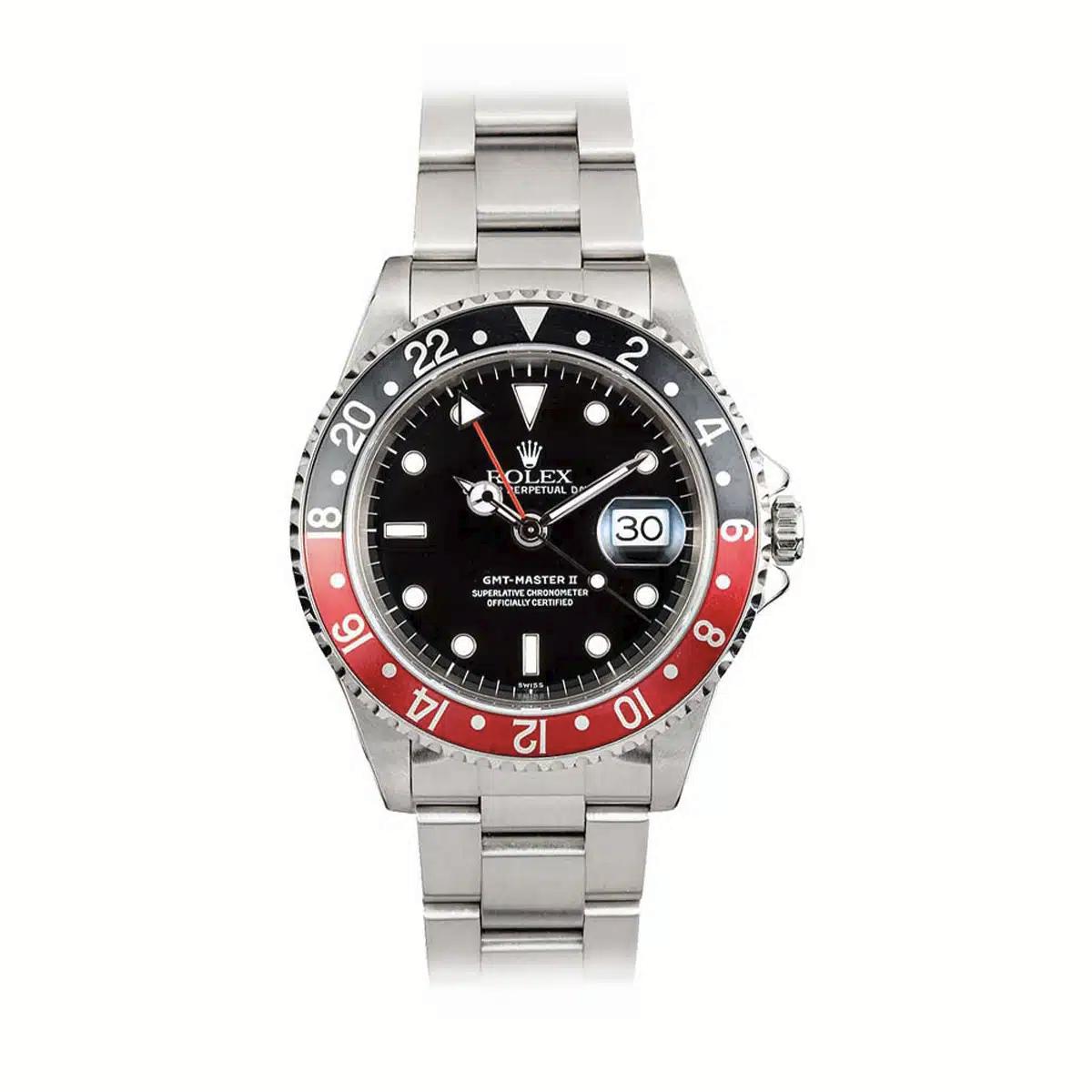 Đồng Hồ Rolex GMT Master Coke 16710 40mm Nam Đen Xám Đỏ