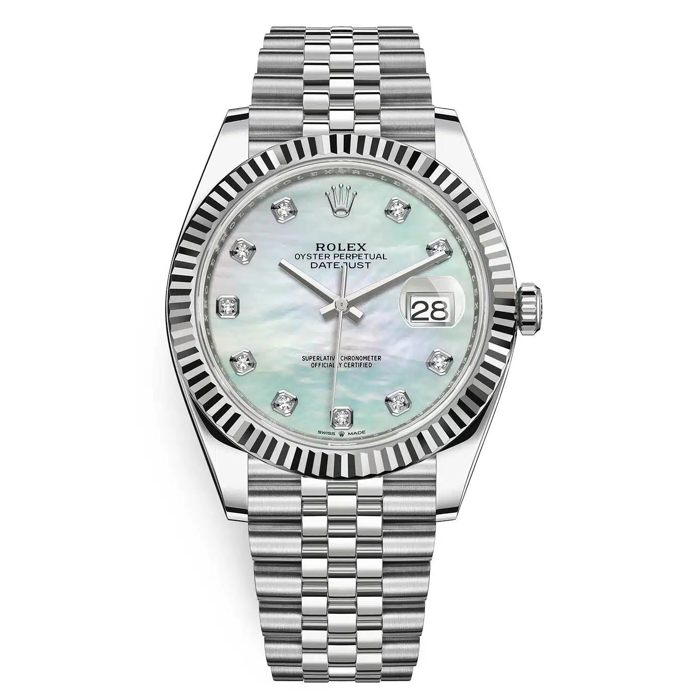 Đồng Hồ Rolex Datejust 126334 MOP 41mm Nam Xám Xanh