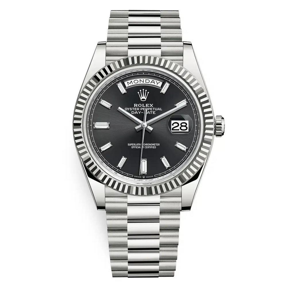 Đồng Hồ Rolex Day-Date 228239 Baguette Dial 40mm Nam Xám Đen