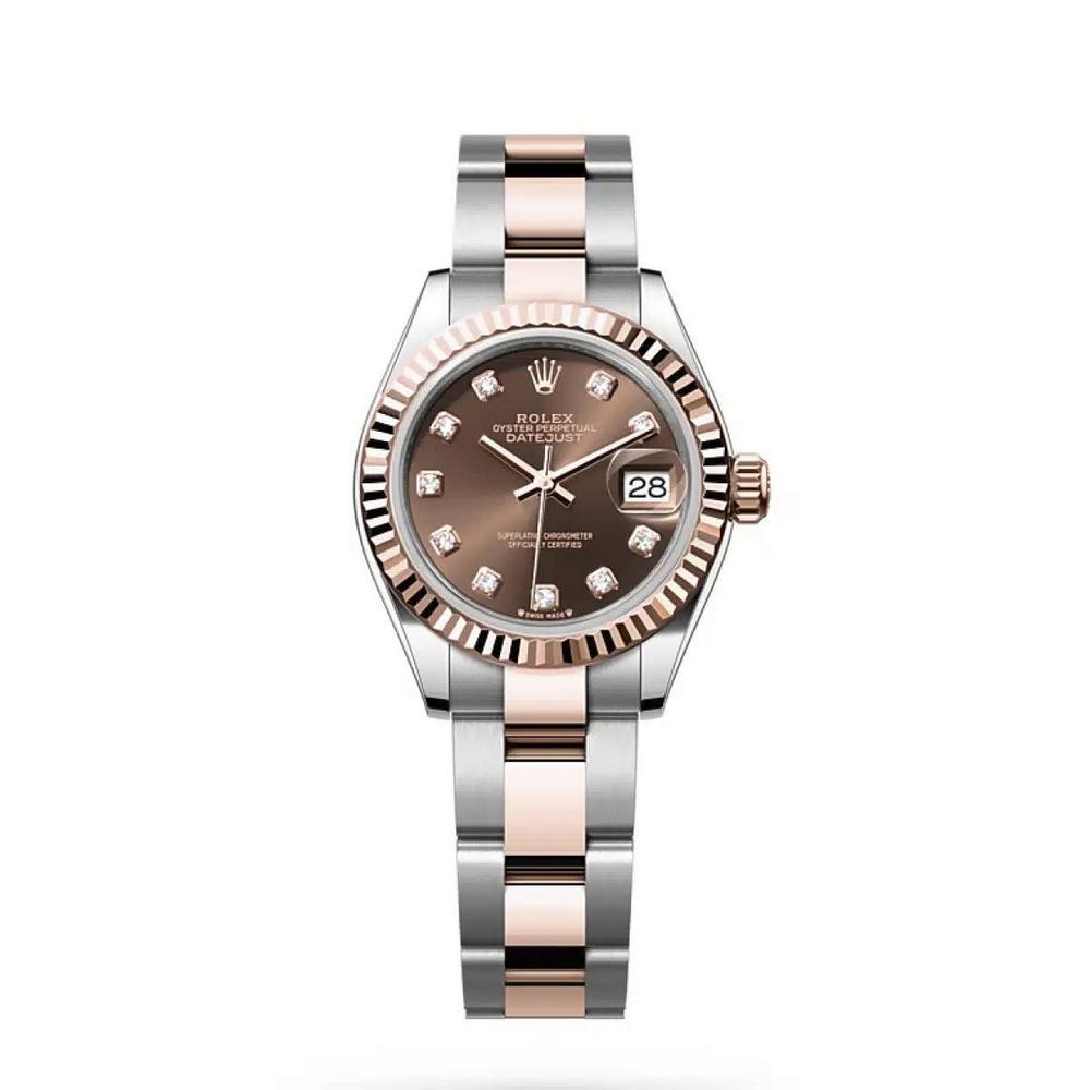 Đồng Hồ Rolex Lady-Datejust 279171 Diamond 28mm Nữ Nâu Xám