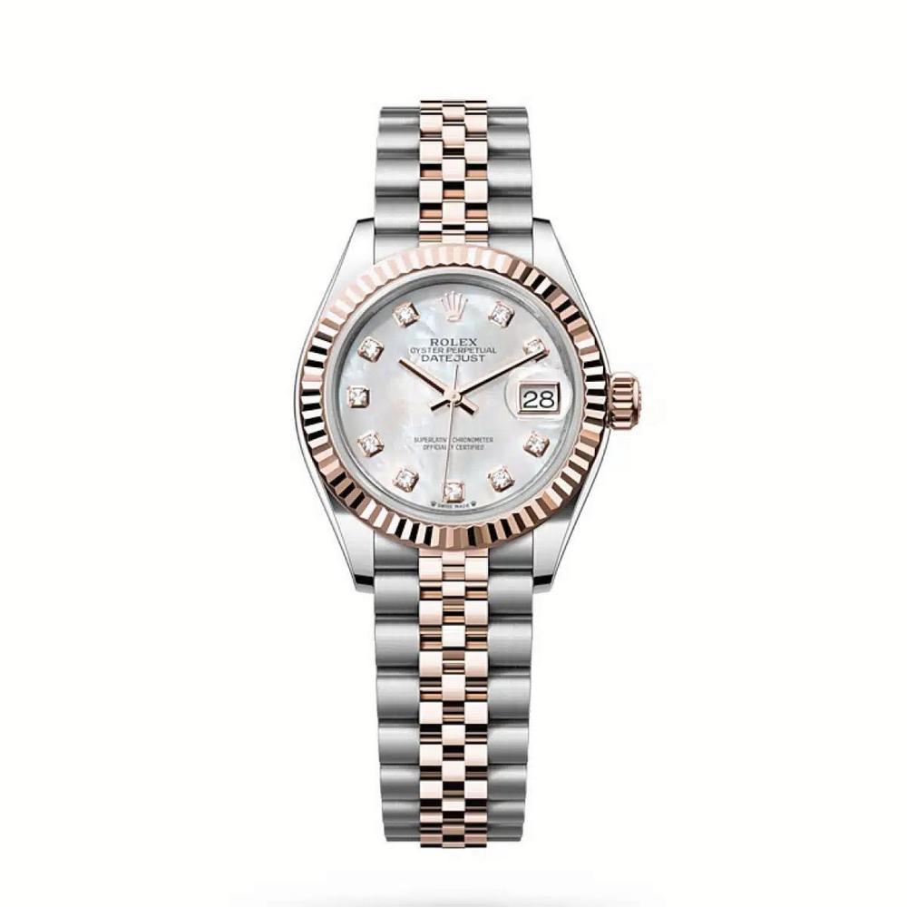 Đồng Hồ Rolex Lady-Datejust 279171 Mother Of Pearl Diamond 28mm Nữ Xám Vàng Hồng