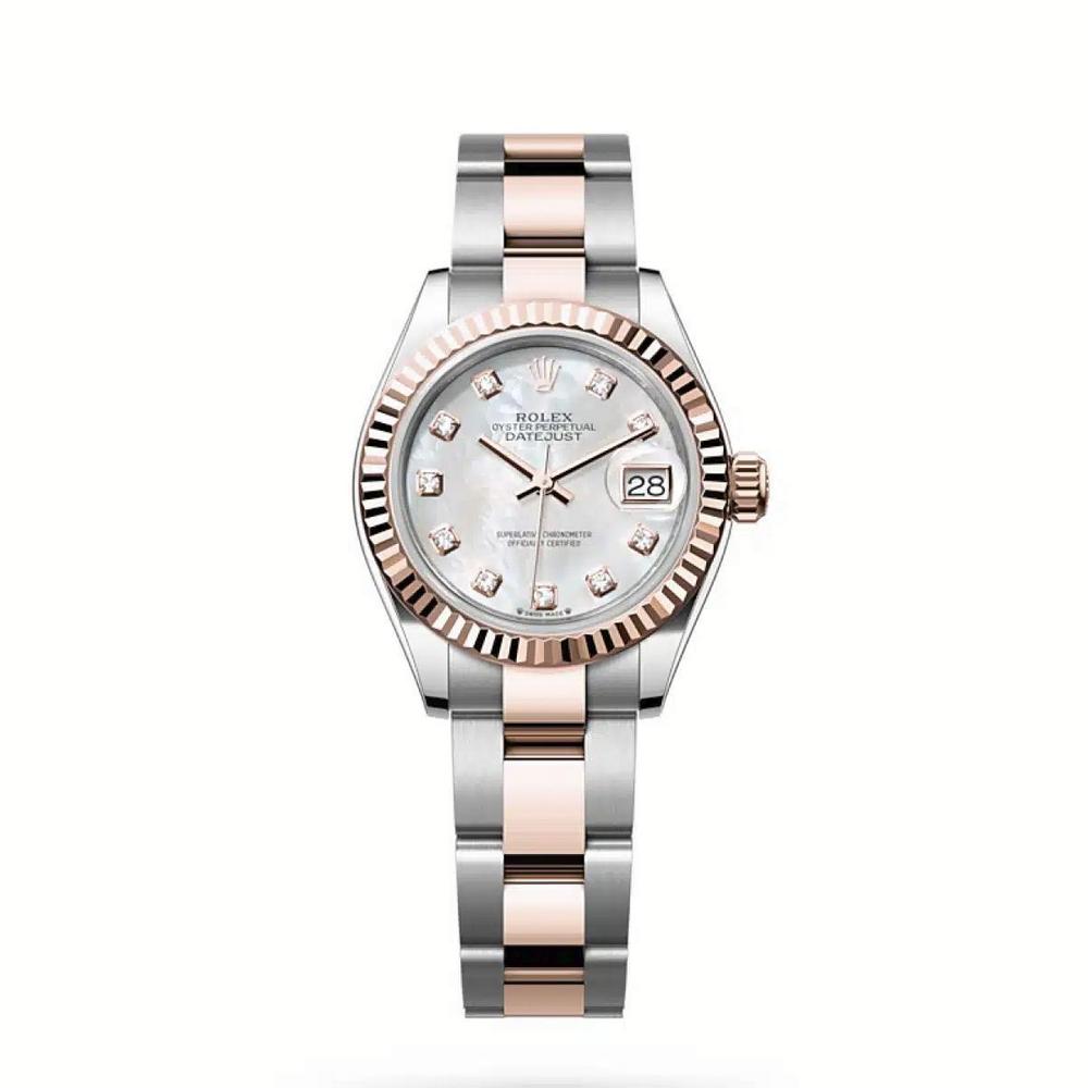 Đồng Hồ Rolex Lady-Datejust 279171 Mother Of Pearl Diamond 28mm Nữ Vàng Hồng Xám