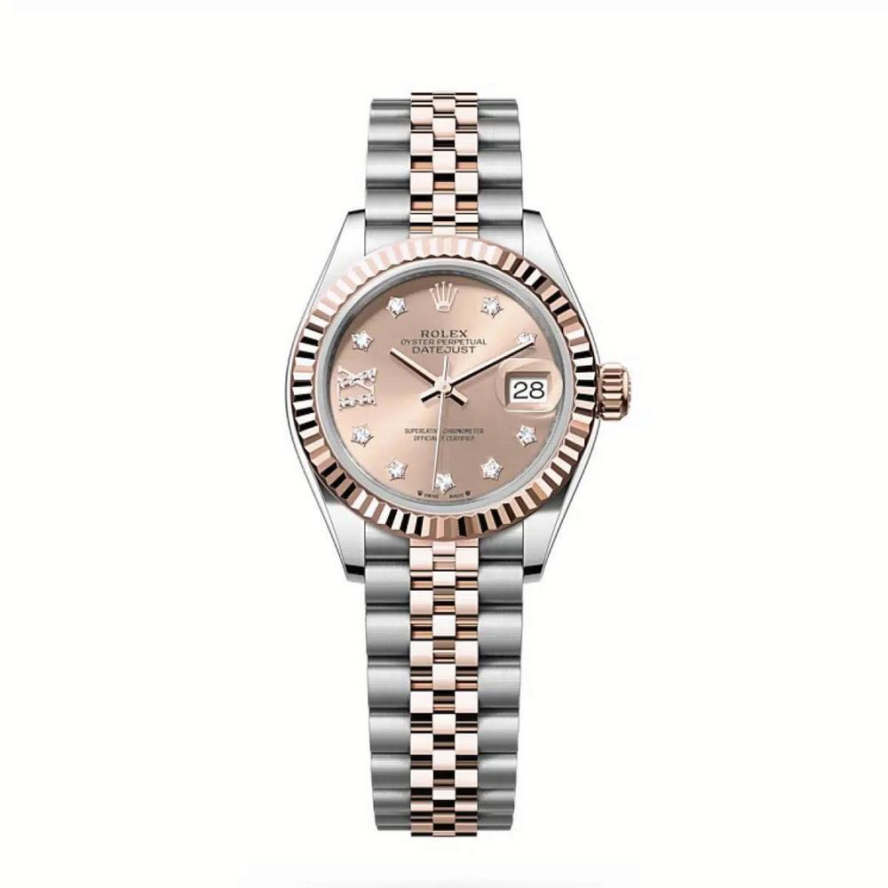 Đồng Hồ Rolex Lady-Datejust 279171 Diamond 28mm Nữ Xám Vàng Hồng