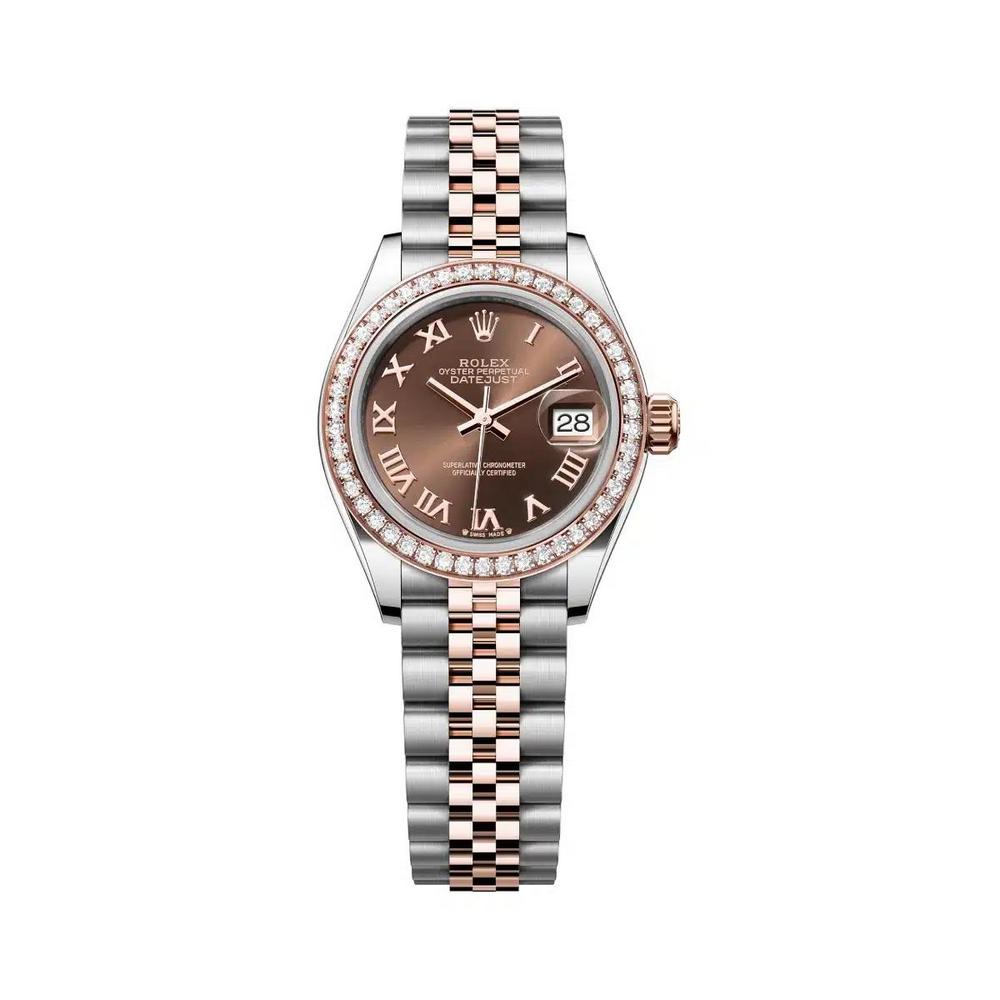 Đồng Hồ Rolex Lady-Datejust 279381Rbr-0009 28mm Roman Dial Nữ Nâu Xám