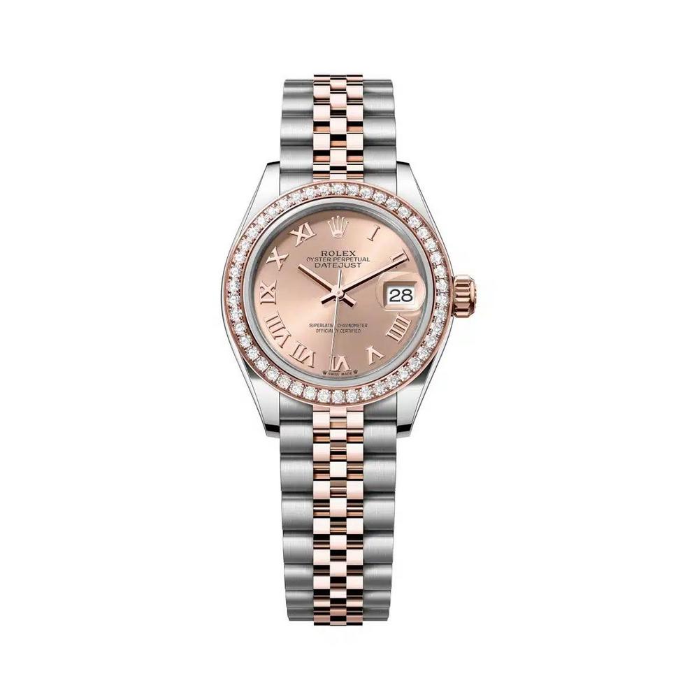 Đồng Hồ Rolex Lady-Datejust 279381Rbr-0025 Roman Dial 28mm Nữ Vàng Hồng Xám