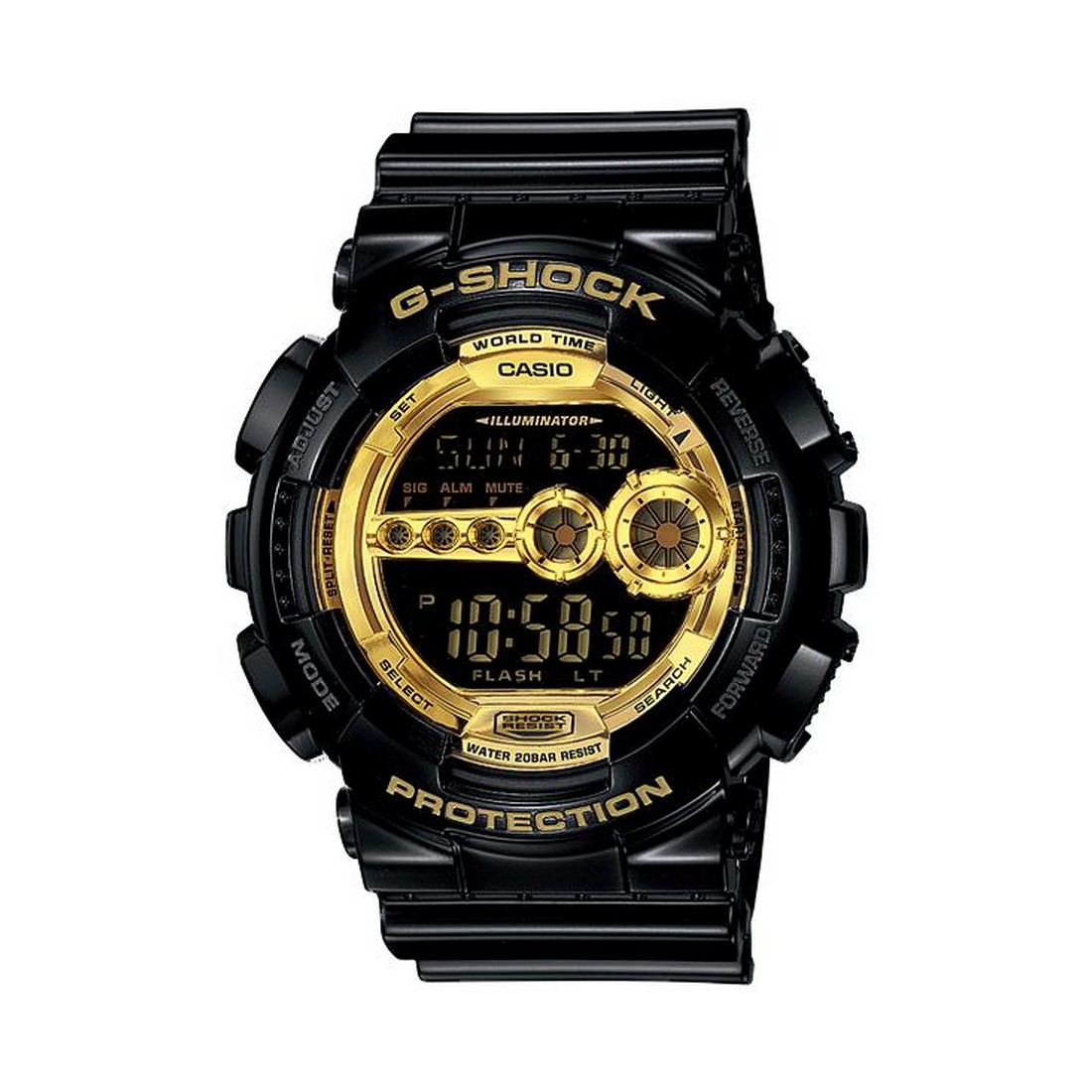 Đồng Hồ Casio Gd-100Gb-1 Nam Đen Vàng