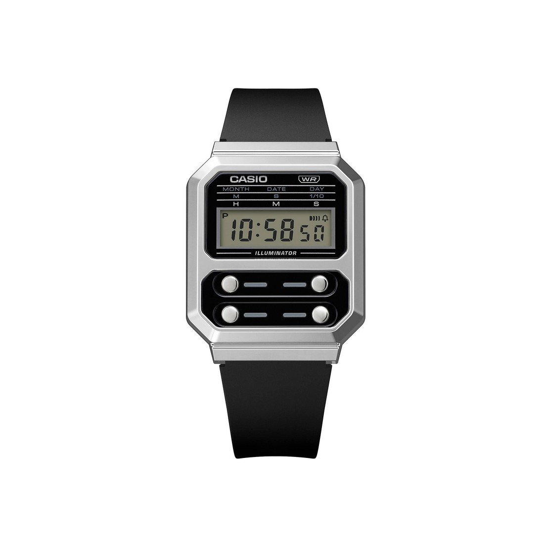 Đồng Hồ Casio A100Wef-1A Nam Đen Xám