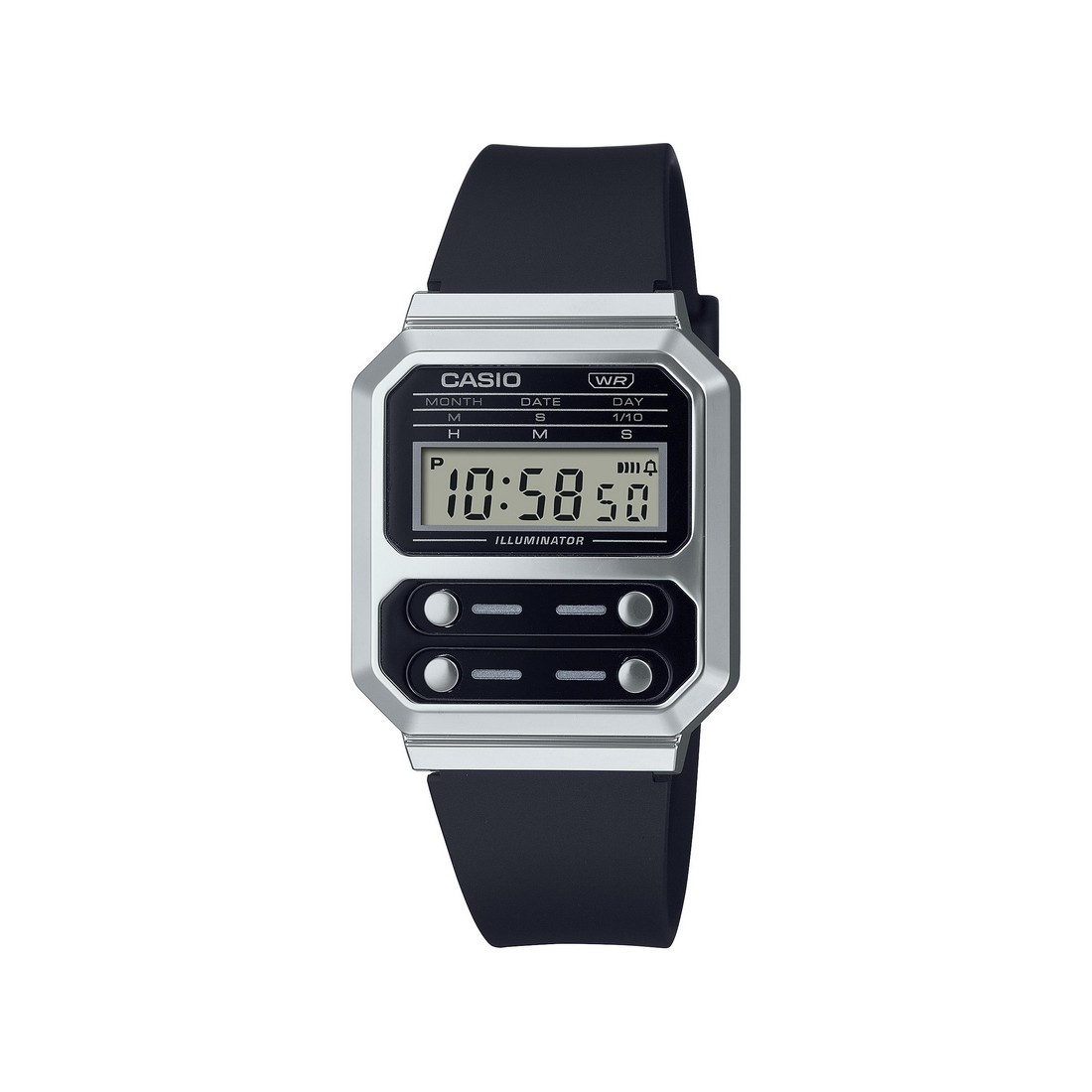 Đồng Hồ Casio A100Wef-1A Nam Đen Xám