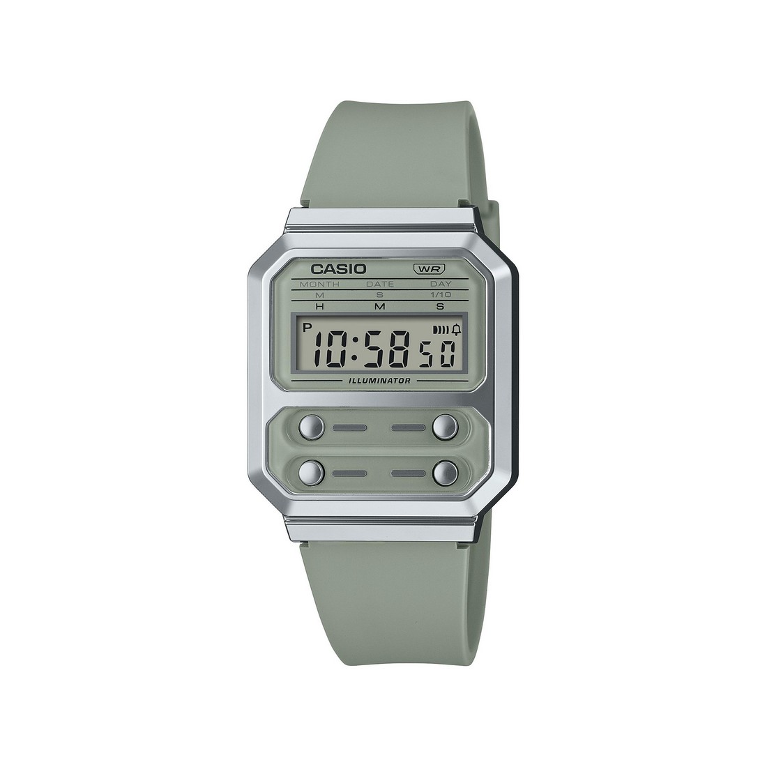 Đồng Hồ Casio A100Wef-3A Nam Xanh Xám