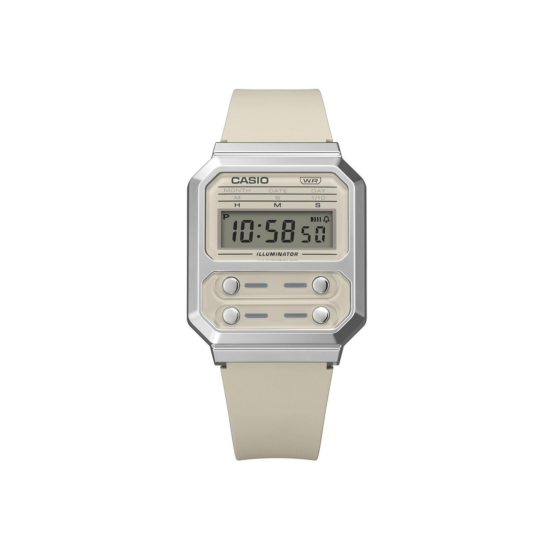 Đồng Hồ Casio A100Wef-8A Nam Trắng Đục Xám