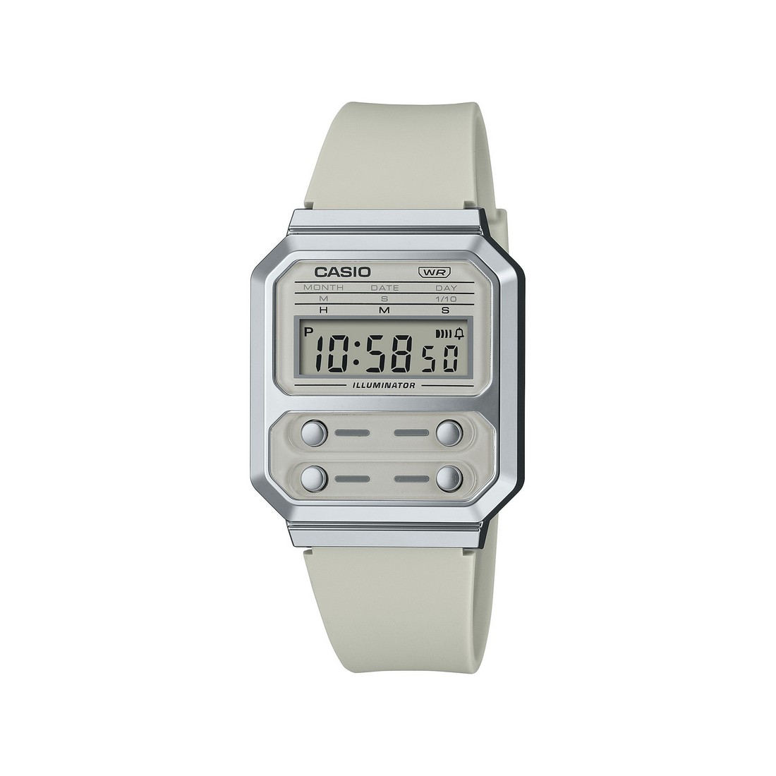 Đồng Hồ Casio A100Wef-8A Nam Trắng Đục Xám