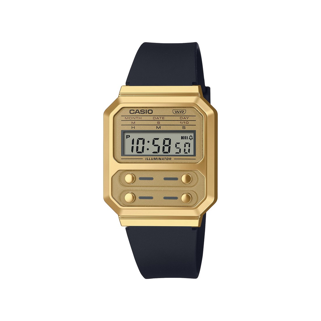 Đồng Hồ Casio A100Wefg-9A Nam Vàng Đen