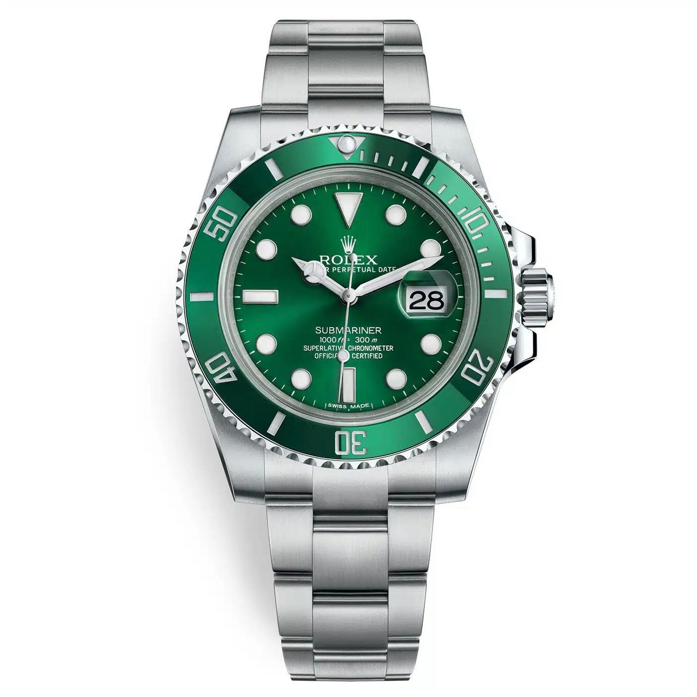 Đồng Hồ Rolex Submariner Hulk 116610LV 40mm Nam Xanh Lá Xám