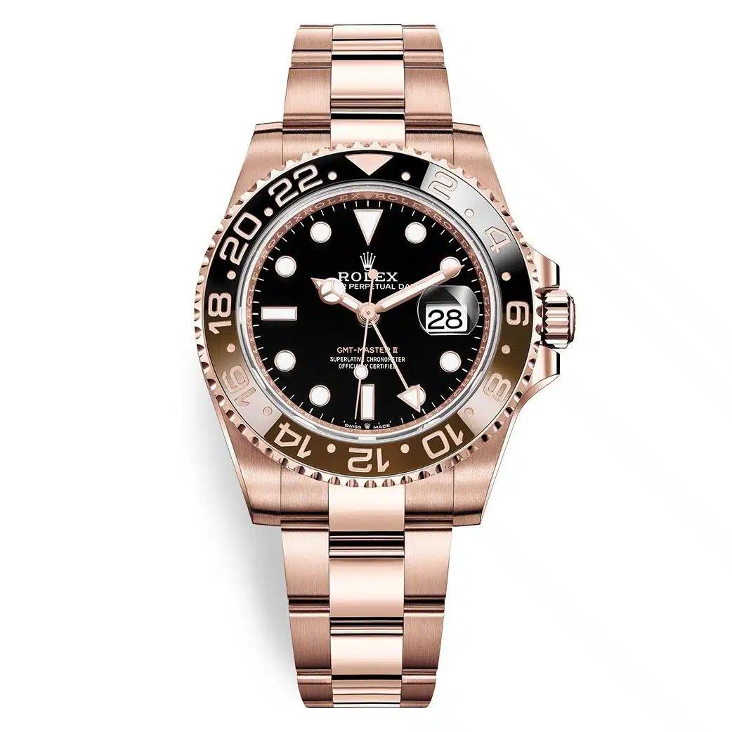 Đồng Hồ Rolex GMT Master II 126715Chnr 40mm Nam Đen Vàng Hồng