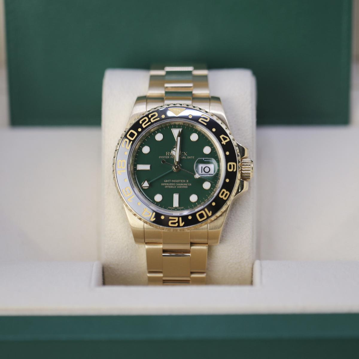 Đồng Hồ Rolex GMT-Master II 116718 40mm Nam Xanh Lá Vàng