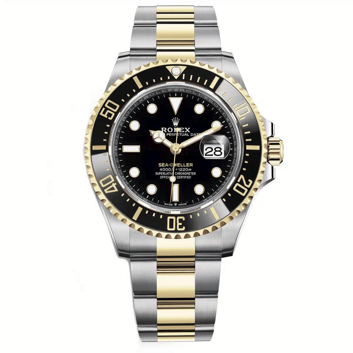 Đồng Hồ Rolex Sea-Dweller 126603 43mm Nam Đen Vàng Xám