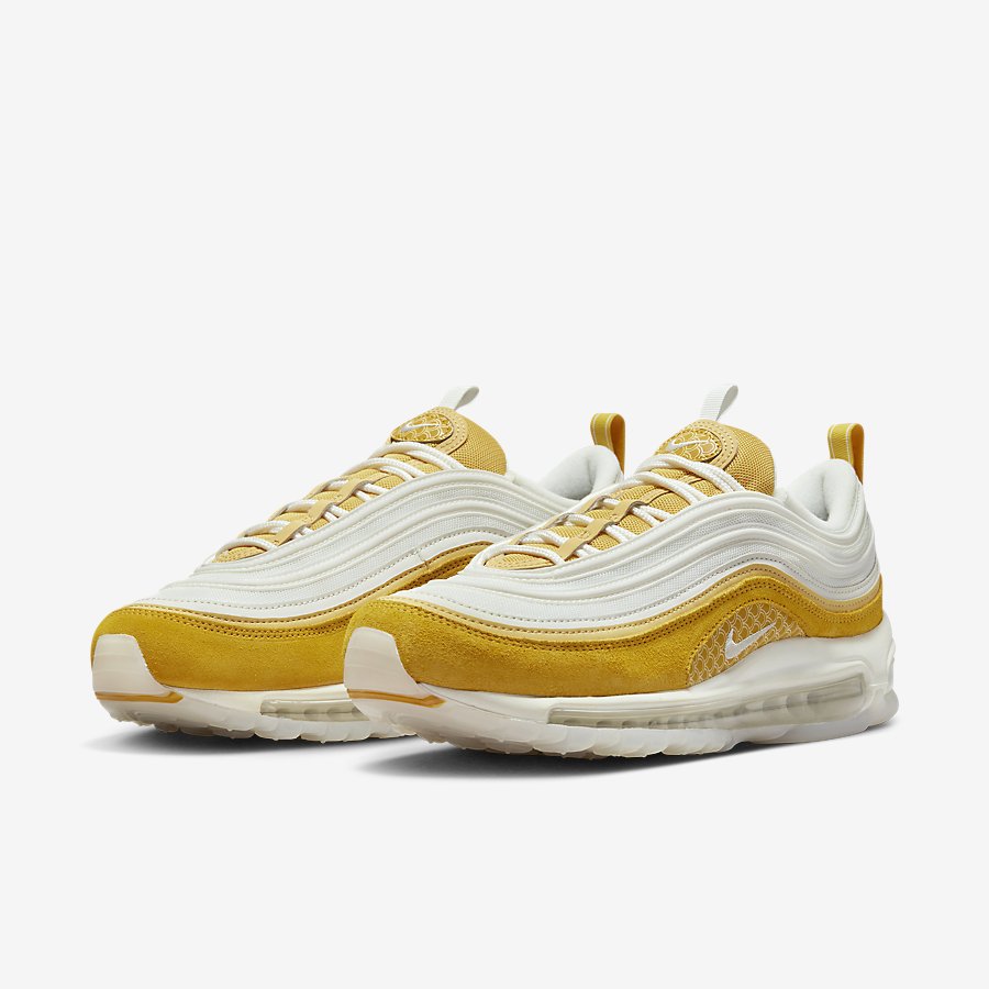 Giày Nike Air Max 97 Premium Nam Trắng Vàng 